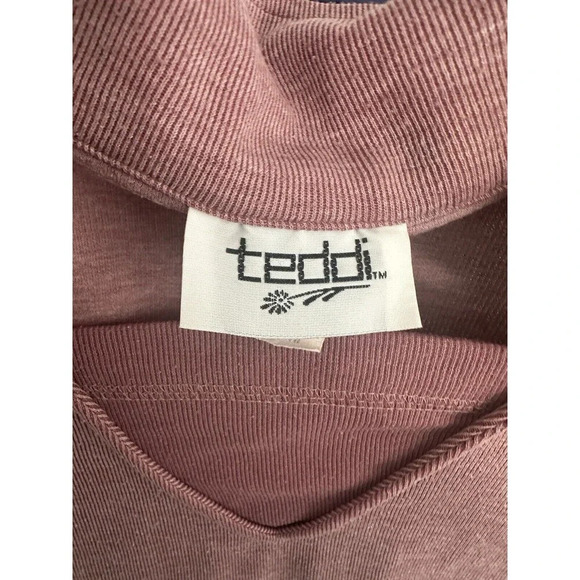 Teddi Womens Vintage Deep Pink White Retro Polo Shirt W/ Mini Pocket Sz Med - Picture 7 of 7
